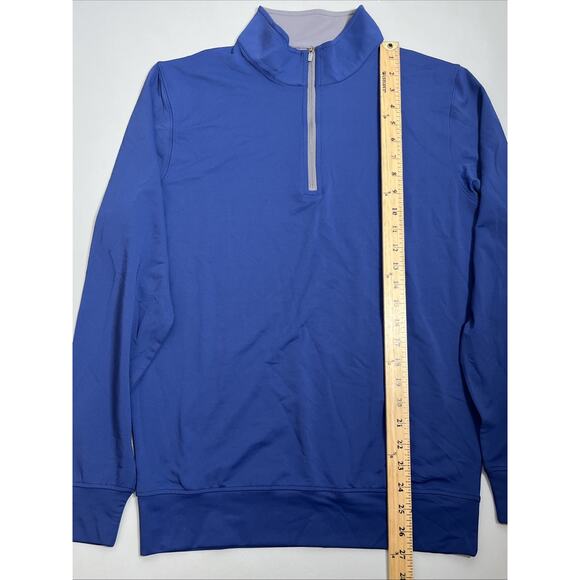 Collars & Co Performance 1/4 Zip Mock Neck Shirt Mens Small Blue Long Sleeve - Picture 9 of 14